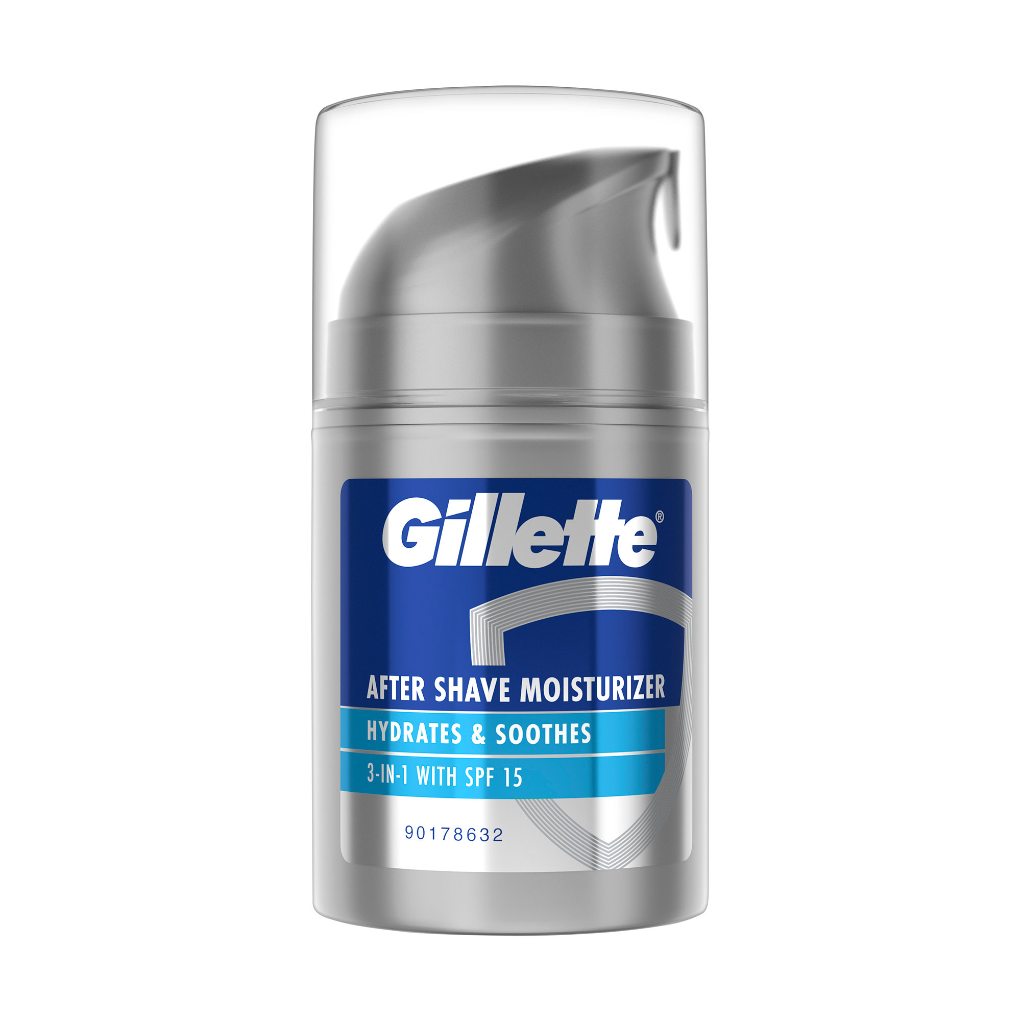 Чоловічий бальзам після гоління Gillette 3в1 Hydrates &amp; Soothes SPF 15, 50 мл